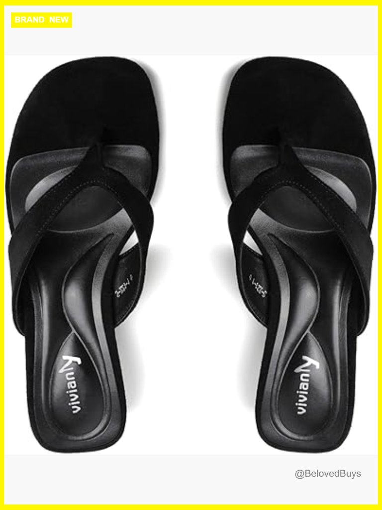 Suede Low Chunky Block Heel Flip Flops Square Toe Thong Sandals